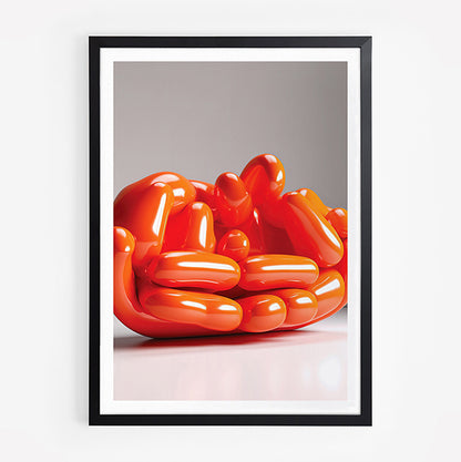 Sculptured Orange Sofa